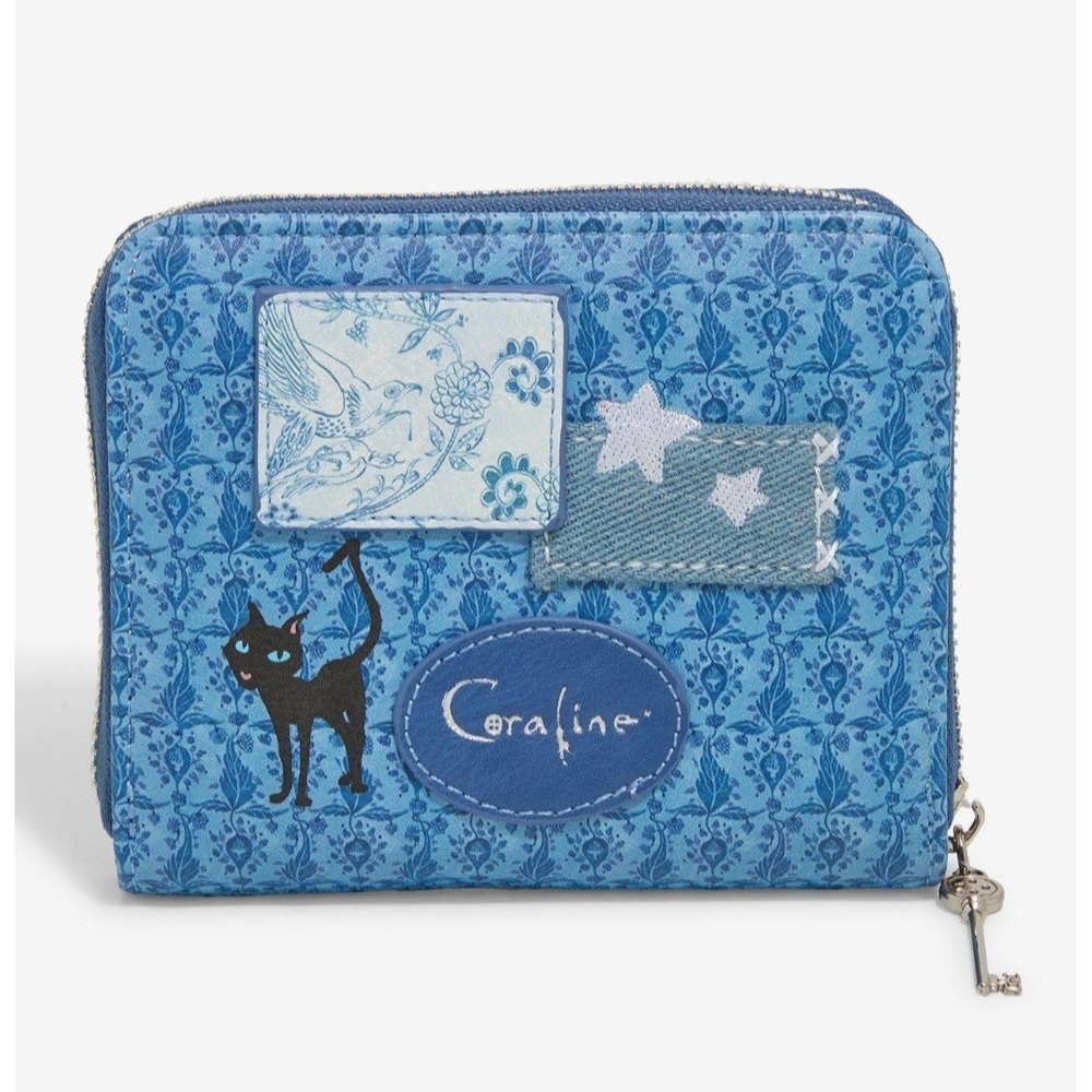 Loungefly Coraline Denim Backpack & Wallet Set Cosplay Patchwork Bag - Picture 6 of 10